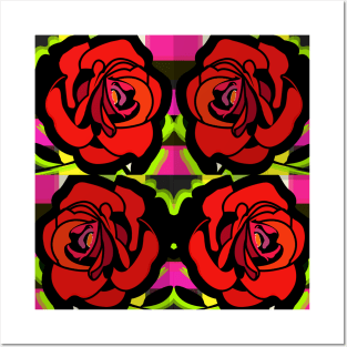 Four Red Roses Posters and Art